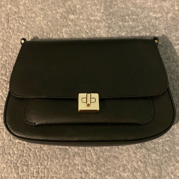 Kate Spade Phoebe Leather Flap Black Shoulder Crossbody Bag (Tag inside) BNWT - Picture 3 of 9